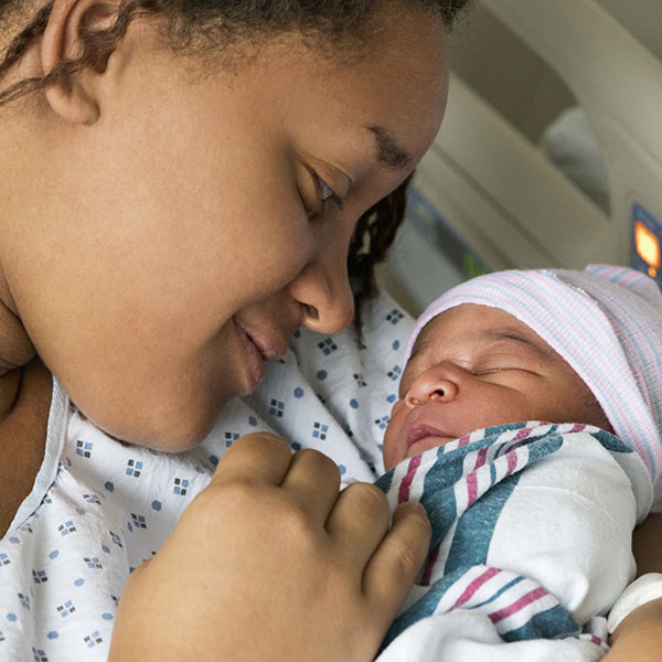 Mother and newborn child